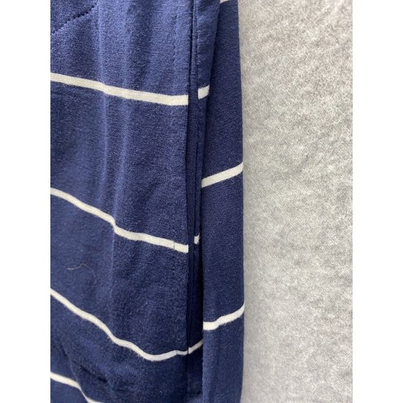 Lands End Womens Cardigan Long Sleeve Navy Blue/White Stripe Open Front Size M - Picture 3 of 8